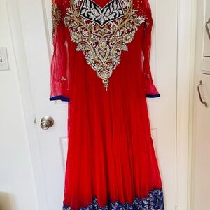 Red indian anarkali dress